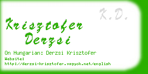 krisztofer derzsi business card